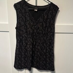 Elegant Black Swirl Pattern Blouse